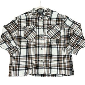 🌟 HFX Women’s Heavy Flannel Plaid Shirt Jacket Shacket XL NWT